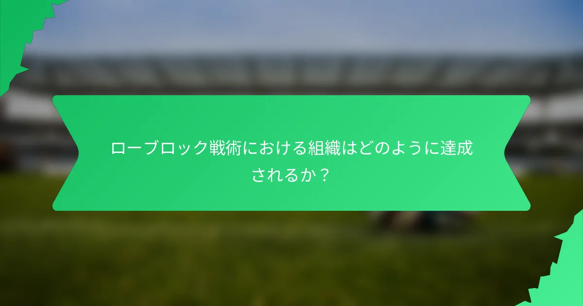 ローブロック戦術における組織はどのように達成されるか?